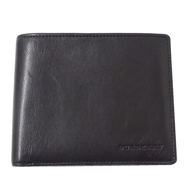 Burberry Wallet Mens Bi-Fold Card Holder Leather Black Brand Simple Busine bYH26