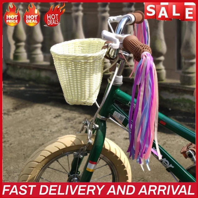 4 teile/satz Rattan Fahrrad Korb + Glocke + Quaste + Aufkleber Lagerung Korb (We