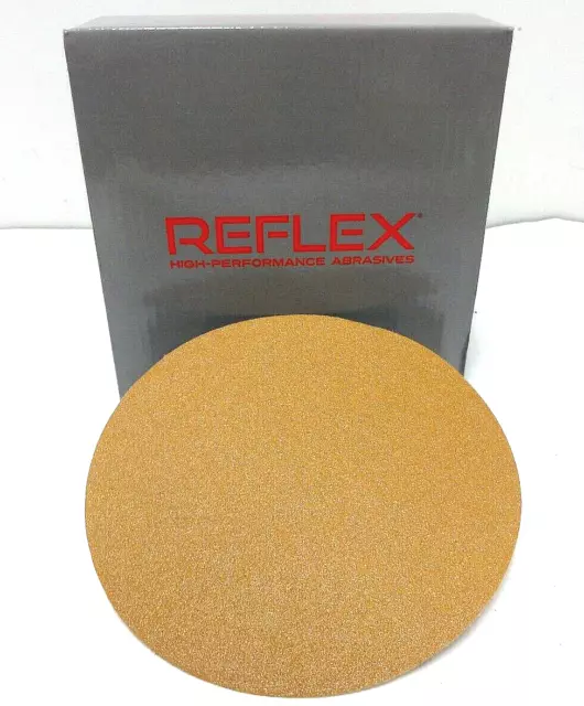 REFLEX 50x 6 inch Sanding Discs Hook Loop Sandpaper Gold like Sunmight or Mirka