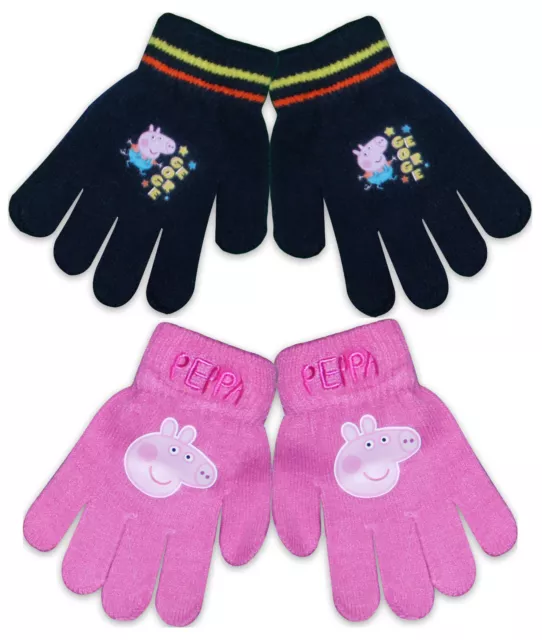 Offiziell lizenzierte Mädchen Jungen Kinder Peppa Schwein Acryl Handschuhe