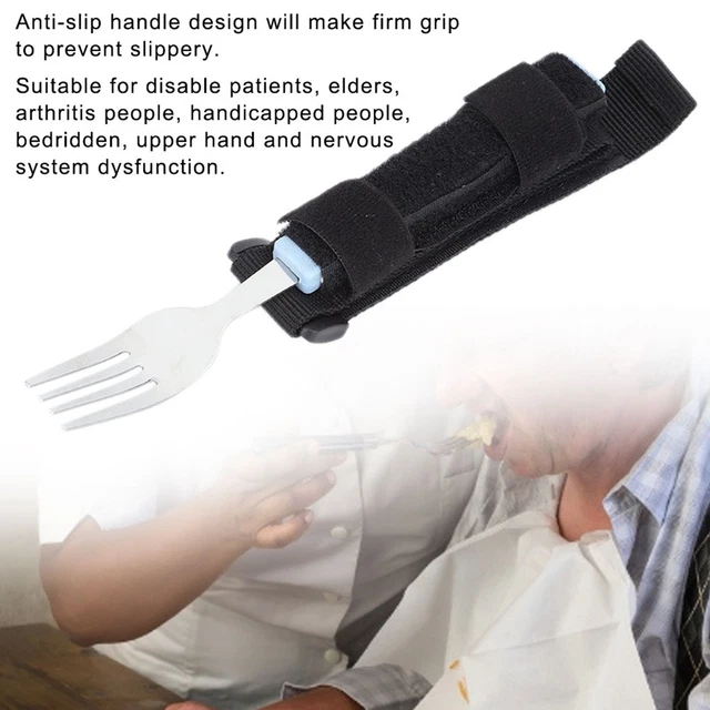 Flexible Spoon Fork Rotating Dining Eating Aids Utensil For Disabled Patient EOM