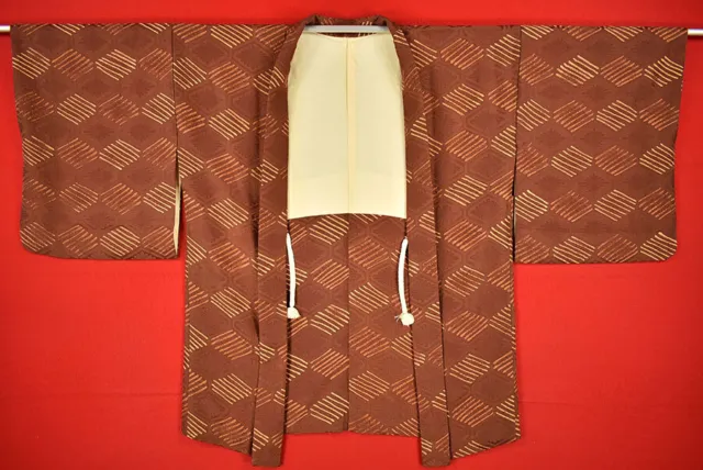Vintage Japanese Kimono Silk Antique BORO HAORI Kusakizome Dyed/A108/560