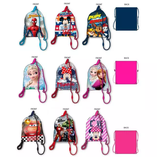 Bolsa de Gimnasio Deporte Niños Zapato Disney Minni Micky Congelados Cars