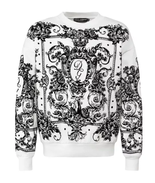 Dolce Gabbana Men White and Black Sweater Men M Size