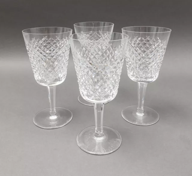 Waterford Crystal Ireland Vintage Alana 6 7/8" Water Goblet Glasses Set Of 4