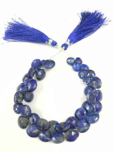 1 Strand Genuine Lapis Lazuli Heart Faceted 7-8mm Beads 7"inch Lapis Lazuli