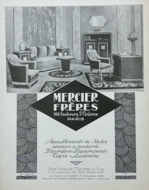 Publicité De Presse 1926 Mercier Frères Ameublements De Styles Anciens Moderne