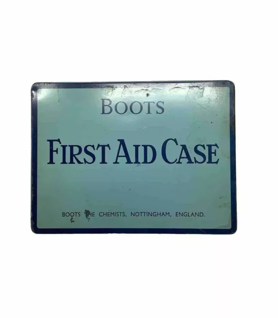 Vintage Boots England First Aid Tin Case Box with Contents Film TV Prop