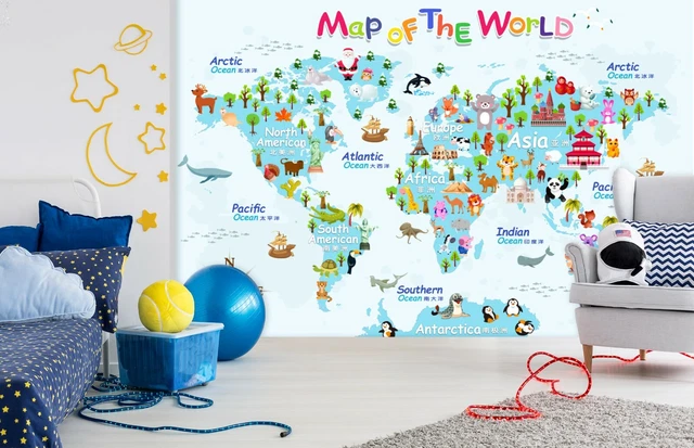 3D Animal Map Distribution 870 Wall Murals
