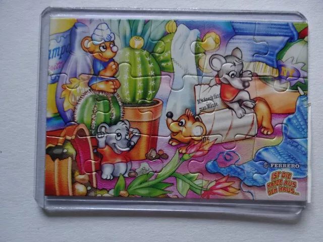 Ü EI Ferrero Puzzle / 2002 - Puzzle - Ist die Katze aus dem Haus - Links + BPZ