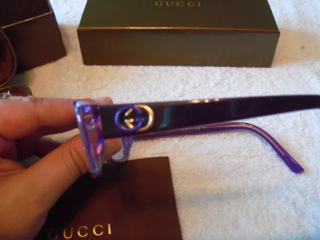 285 € NEUVES ! GUCCI Lunettes Violet + étui + lingette AUTHENTIQUES