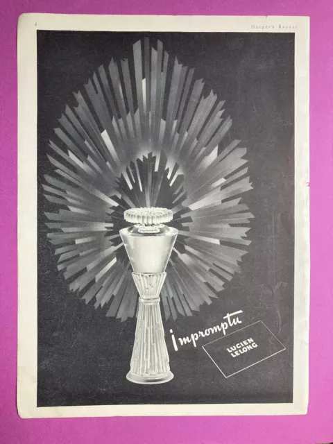 Publicité Lucien Lelong impromptu parfum 1938 vintage perfume advertising pub