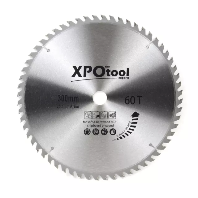 XPOtool Lame de scie circulaire 300 mm Carbure 60 Dents Résistantes aux clous Bo