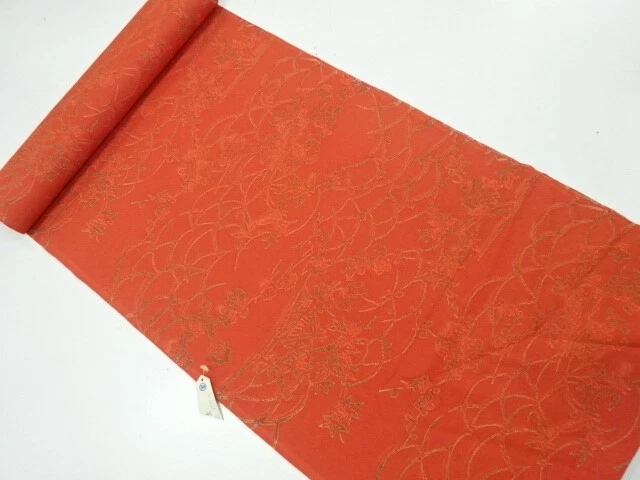 6179088: Japanese Kimono / Antique Bolt For Haori Coat / Ume & House