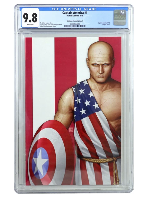 Captain America #1 Virgin Variant CGC Graded 9.8 Midtown Comics Exclusive Marvel