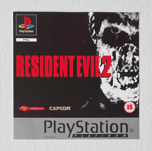 Resident Evil 2 PAL PlayStation 1 PS1 ORIGINAL Platinum Front Cover BOX ART ONLY