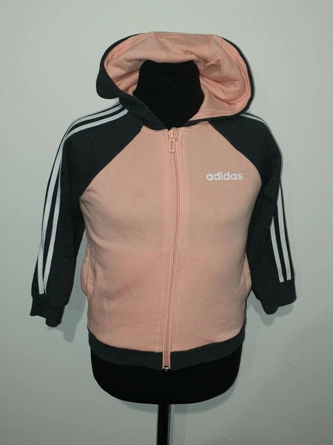 Girls ADIDAS Full Zip Fleece Hoodie Age 3-4 Years