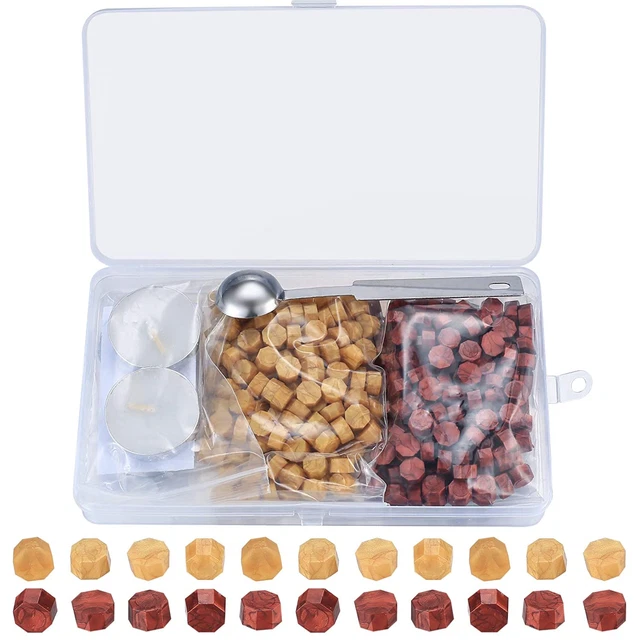 325-teiliges Versiegeln Wachsperlen Sticks Set, achteckiges Wachssiegel Set mit 4-teilig Teewachs
