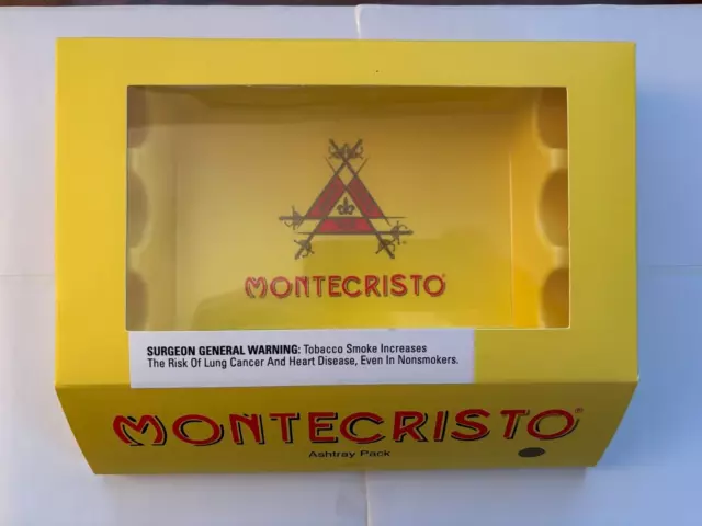 Montecristo Cigar Retired Yellow Ashtray 6 Rests, Brand New