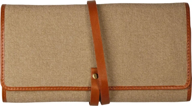 Passatore - Pfeifen Rollbeutel - Leder / Canvas - Beige - 2 Pfeifen -