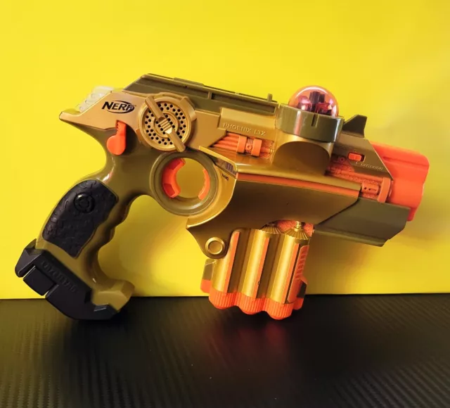 NERF Phoenix LTX Lazer Tag Guns Gold Tested and Working
