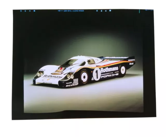 altes Presse Fotonegativ, Rothmans Porsche 956, 962, 24 LeMans 80er, 5,5x6,5cm