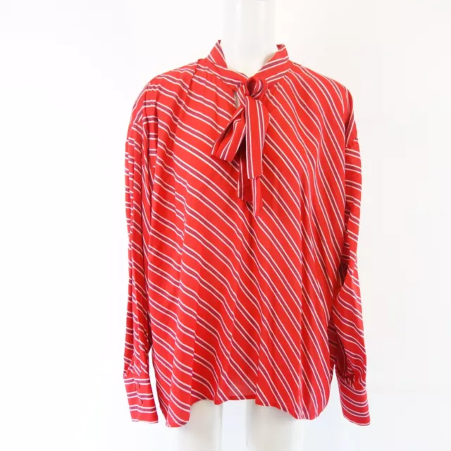 MORE & MORE Blusa Donna Tunica Camicia Rosso Bianco a Righe Viscosa Tg. 46