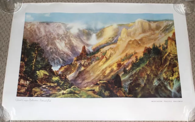 ORIGINAL Print - Northern Pacific Rwy - Yellowstone National Park - 20" x 28"