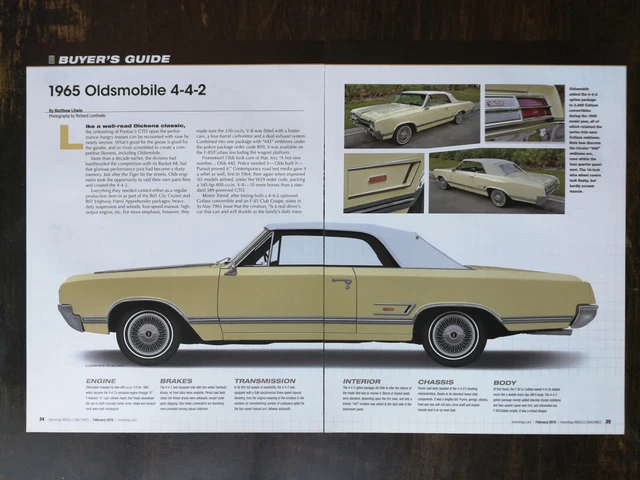 1965 Oldsmobile 4-4-2- Olds 442 5-Page Original Color Article - 823