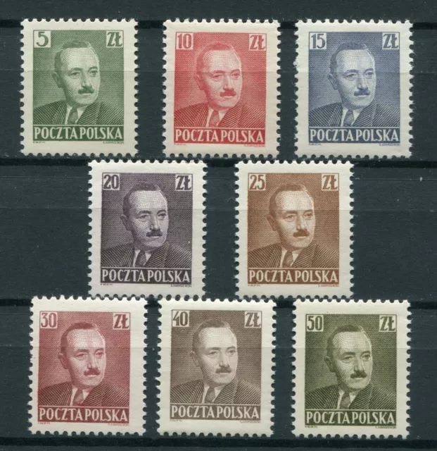 Poland 1950 Boleslaw Bierut Definitive Set Scott 478-484 Perfect Mnh