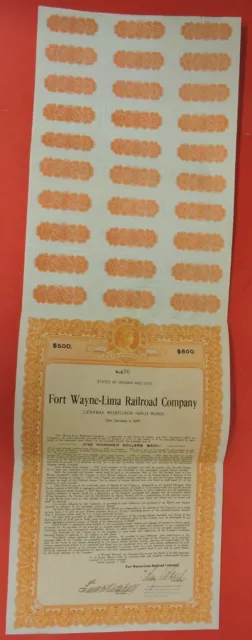1927 Fort Wayne-Lima Railroad Company General Mortgage Gold Bond-Indiana & Ohio