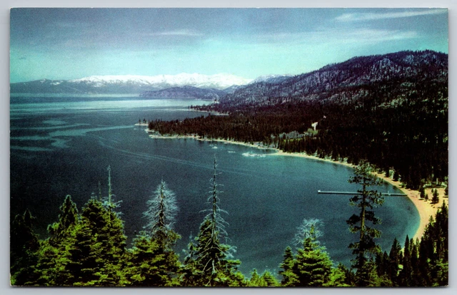 Vintage Postcard CA Lake Tahoe Union Oil Company Royal 76 Aerial View -4618