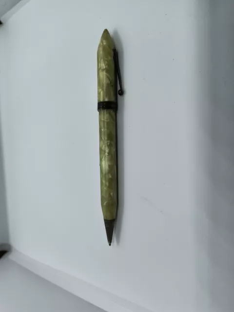 Vintage Arnold Combination Fountain Pen & Pencil, Pearl Celluloid, 1930'S