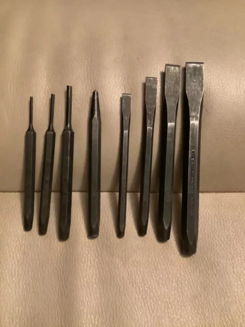 Snap On Tools 8 Piece Punch And Chisel Set Made In USA