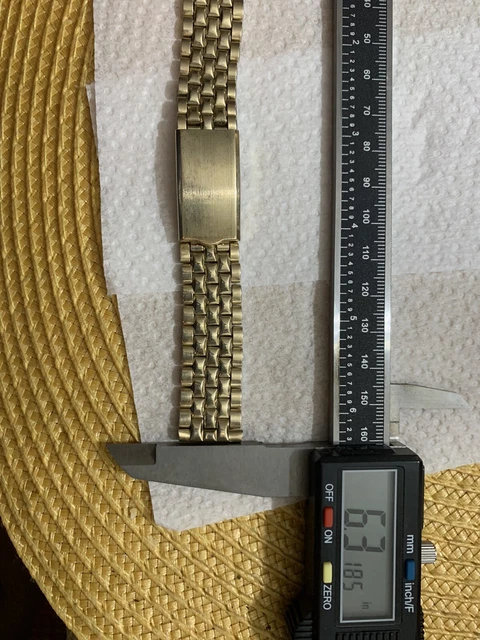 rare 17.7mm 14k Gold-Filled JB Champion Brick Link Vintage Watch Band rare 17.7mm 14k Gold-Filled JB Champion Brick Link Vintage Watch Band