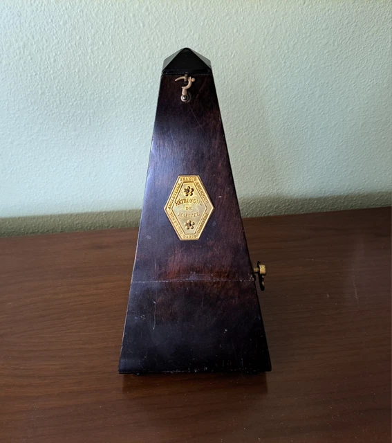 Vintage de Maelzel Mechanical Metronome, No. 809, Brass and Wood, Working, Nice!