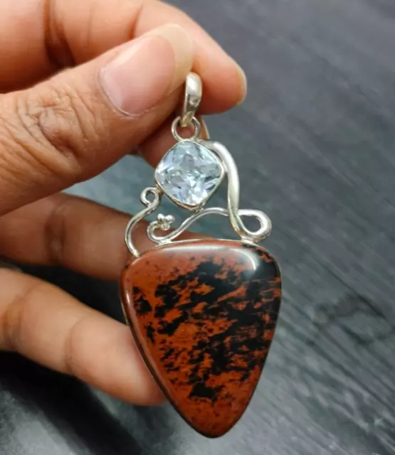 Mookaite Gemstone Pendentif 925 Sterling Silver Crystal vintage Bijoux...