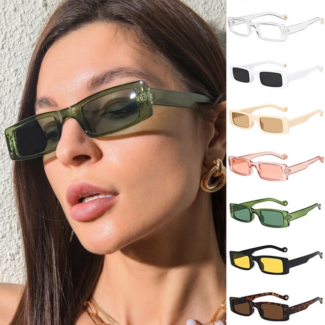 Small Rectangle Sunglasses Mens Womens Square Thin Retro 90’s Vintage Fashion