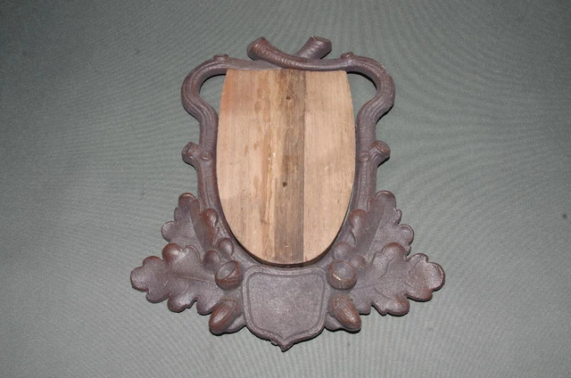 Hierro Fundido Madera Tallado para Cornamenta 26CM X 23CM Hoja de Roble