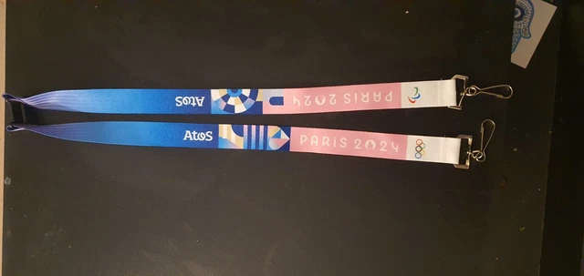 Tour De Cou Cordon Officiel JO Paris 2024 - Bleu - Pour Accréditation Ou Porte-Clés