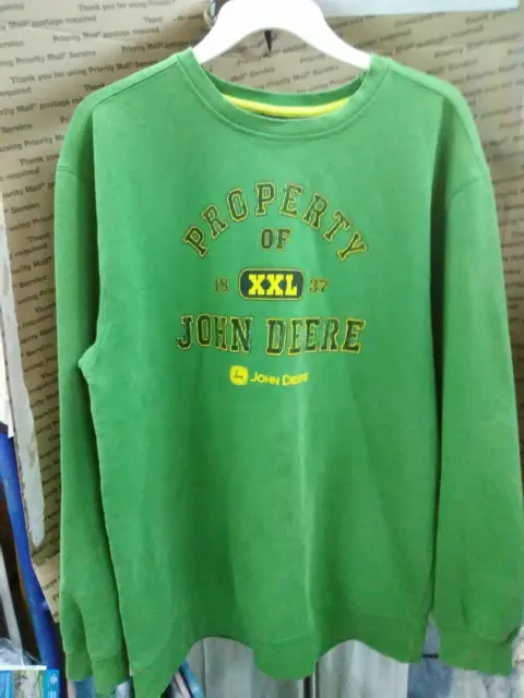 John Deere "Property of John Deere" Long Sleeve Sweatshirt Medium *Distressed*