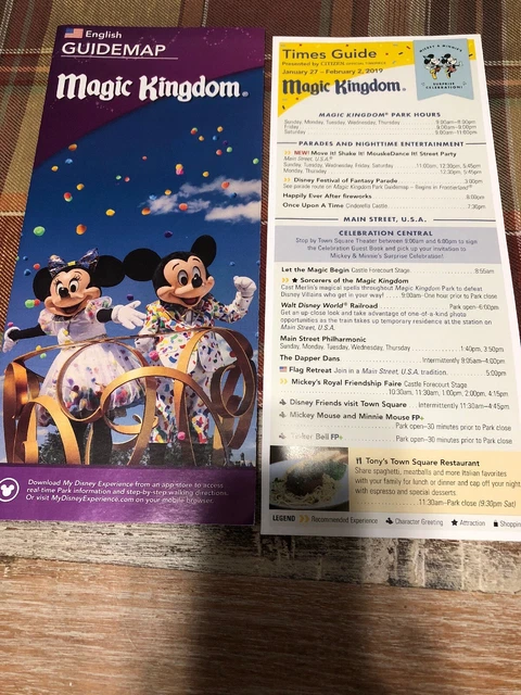 WALT DISNEY WORLD Magic Kingdom Map And Guide Jan 27-feb 2 2019 ...