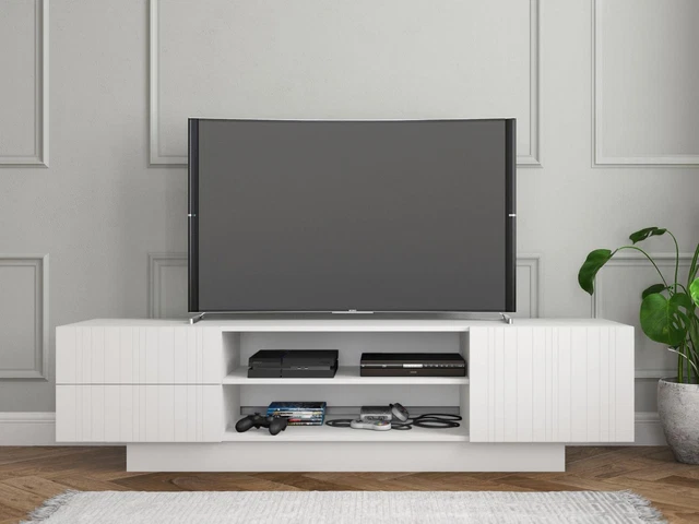 Nexera Marble TV Stand With White Finish 115403