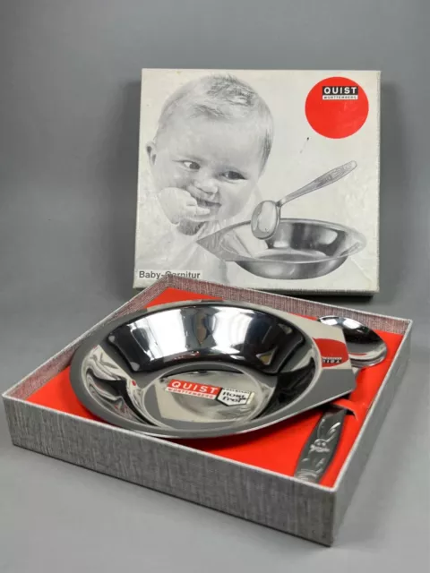 Juego de acero inoxidable para niños comida bebé cuenco cuchara para niños 1969 QUIST
