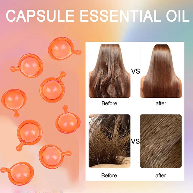 Suero para cabello cápsula de aceite de vitamina para cabello aceite complejo queratina suave sedoso