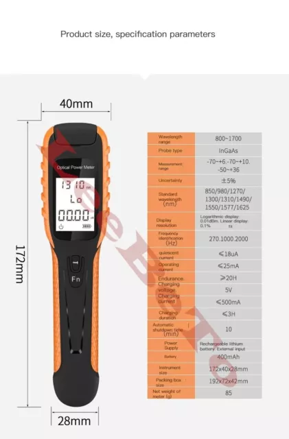 G11 Optical Power Meter FC/SC/ST Universal Port Fiber Optic Power Meter Tool New 3