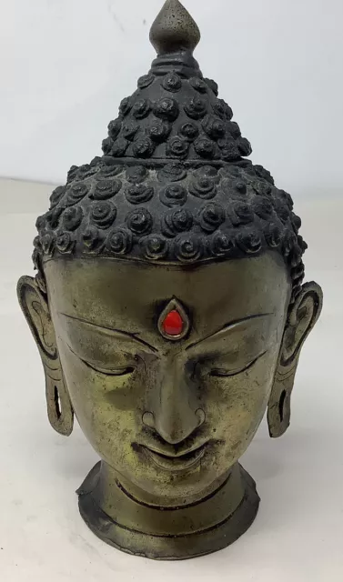 Tibet Buddhism bronze gilt Sakyamuni Shakyamuni Shakya Mani buddha head statue