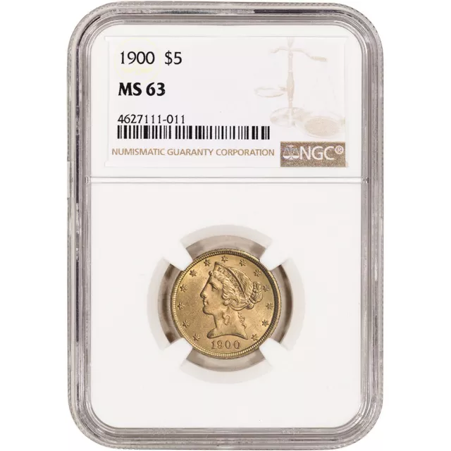 US Gold $5 Liberty Head Half Eagle - NGC MS63 - Random Date