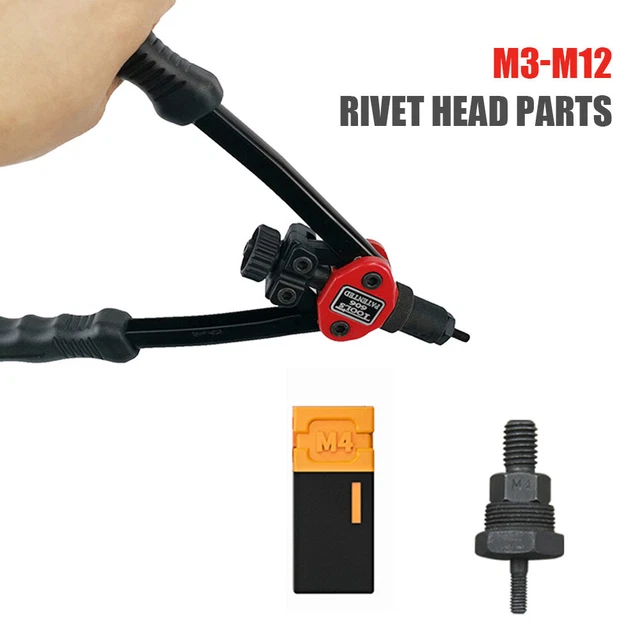 Rivets Nuts Insert Flat Head Threaded for Hand Riveter Gun Tools (M4)