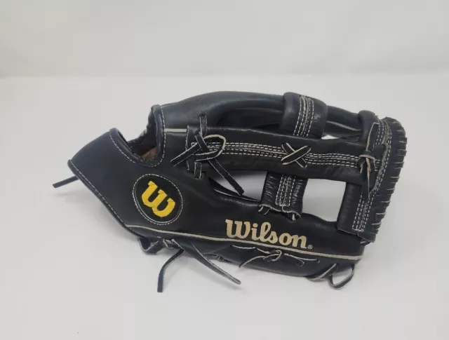 Wilson A2665 Black & Gold Baseball Glove Mitt, Snap action Pro Select Grip-Tite